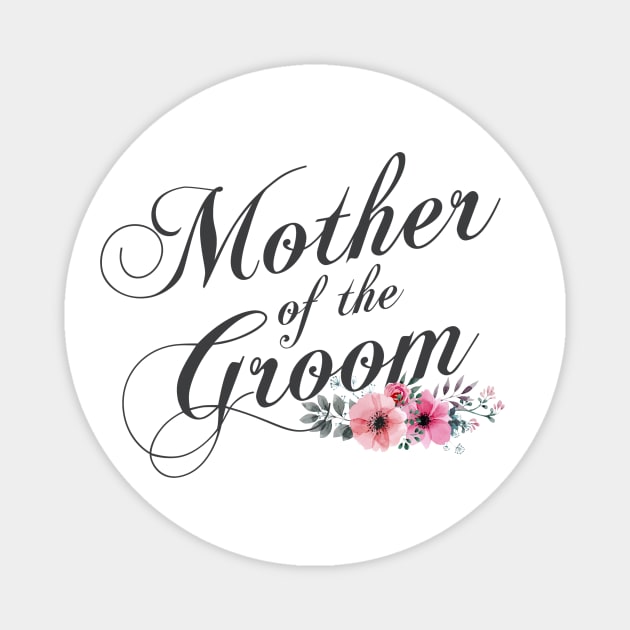 Simple and Elegant Mother of the Groom Floral Calligraphy Magnet by Jasmine Anderson